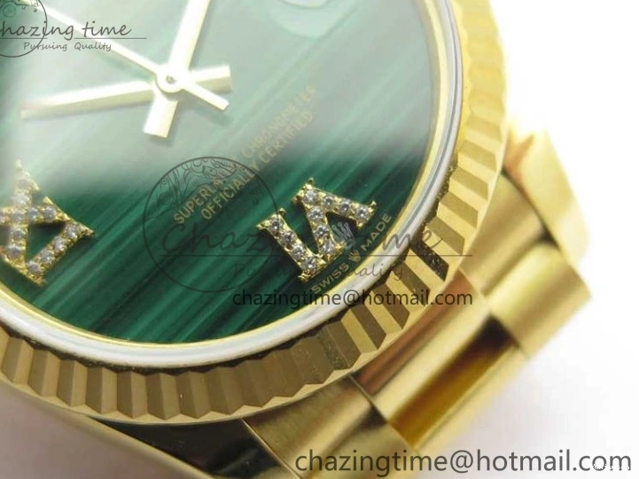 Best 31mm Malachite Bracelet EWF on Dial YG Daydate YG Edition 278288 Green ETA2688 President 0416